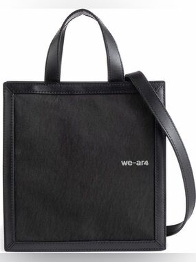 WE-AR4 NEW Black Small Notebook Tote with Detachable Crossbody Strap
